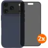 Image de BlueBuilt Protective Cover avec MagSafe iPhone 17 Pro Bleu Transparent + Protège-écran de Confidentialité Lot de 2