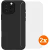 Image de BlueBuilt Back Cover iPhone 16 Pro Noir + Protège-écran Verre Lot de 2