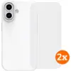Image de BlueBuilt Back Cover iPhone 16 Blanc + Protège-écran Verre Lot de 2
