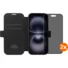 Image de BlueBuilt Apple iPhone 17 Book Case Cuir Noir + Protège-écran avec Filtre de Confidentialité Lot de 2