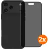Image de BlueBuilt Back Cover iPhone 17 Pro Max Noir + Protège-écran avec Filtre de Confidentialité Lot de 2