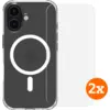 Image de BlueBuilt Protective Cover avec MagSafe iPhone 16 Transparent + Protège-écran Lot de 2