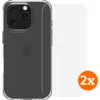 Image de BlueBuilt Protective Back Cover iPhone 16 Pro Transparent + Protège-écran Verre Lot de 2
