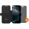 Image de BlueBuilt Apple iPhone 17 Pro Max Book Case Cuir Noir + Protège-écran avec Filtre de Confidentialité Lot de 2