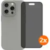 Image de BlueBuilt Back Cover iPhone 16 Pro Gris + Protège-écran avec Filtre de Confidentialité Verre Lot de 2