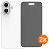 Image de BlueBuilt Back Cover iPhone 16 Blanc + Protège-écran avec Filtre de Confidentialité Verre Lot de 2