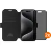 Image de BlueBuilt Apple iPhone 16 Pro Book Case Cuir Noir + BlueBuilt Protège-écran de Confidentialité Verre Lot de 2