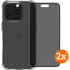 Image de BlueBuilt Protective Cover iPhone 16 Pro Transparent + Protège-écran de Confidentialité Lot de 2