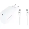 Image de BlueBuilt Chargeur 100 W GaN USB-C Blanc + Câble USB-C 240 W 2 m Nylon Blanc