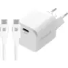 Image de BlueBuilt Chargeur 65 W GaN USB-C Blanc + Câble USB-C 240 W 2 m Nylon Blanc