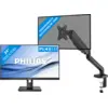 Image de Philips 242B1G/00 + BlueBuilt Bras d'Écran PC Vérin Mécanique pour 1 Écran PC