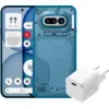 Image de Nothing Phone (4a) 256 Go Bleu 5G + BlueBuilt Chargeur avec Port USB-C 45 W Blanc