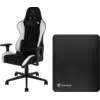 Image de Vortech Essential Chaise Gamer Blanc + Vortech Tapis de Sol Noir