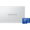 Image de Samsung T7 Resurrected Portable SSD 2 To + Samsung MicroSDXC T7 128 Go 170 Mo/s
