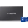 Image de Samsung T7 Portable SSD 2 To Gris + Samsung MicroSDXC T7 128 Go 170 Mo/s