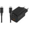 Image de BlueBuilt Chargeur Power Delivery 2 Ports USB-C 65 W + Câble USB-C 1,5 m Nylon Noir