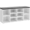 Image de Banc à chaussures 10 compartiments, Blanc LHS10WT