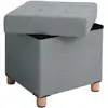 Image de Banc de rangement rembourré plibale, Gris Clair LSF14GYX