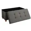 Image de Banc de rangement rembourré pliable, Gris Foncé LSF16GYZ