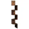 Image de Étagère d'angle à 5 niveaux en forme zigzag, Marron Rustique LBC20BX