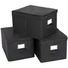 Image de 3 Boîtes de rangement pliable, Noir RFB03H