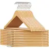 Image de Cintres bois antidérapant crochet pivotant, Boisée + Argent / 20 CRW001-20