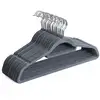 Image de 20 Cintres en velours pivotant antiglisse, Gris Clair + Argent CRF20VX