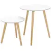 Image de Table de salon rond design, Blanc+Naturel LET07WN