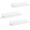 Image de 3 Étagères murales flottantes, Blanc / 10 x 38 x 5/2 cm LWS38WT