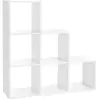 Image de Étagère escalier avec compartiments ouverts, Blanc / 97,5 x 29 x 97,5 cm LBC63WT