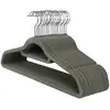 Image de 20 Cintres en velours pivotant antiglisse, Gris + Argent CRF20V