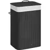 Image de Panier à linge en bambou pliable, Noir LCB10B
