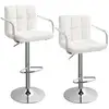Image de 2 Tabouret de bar rotatif réglable en hauteur, Blanc LJB93W