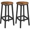 Image de Tabouret haut industriel, Marron Rustique + Noir / Lot de 2 LBC32X