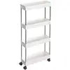 Image de Chariot de rangement 4 niveaux, Blanc / 40 x 13,5 x 86 cm KSC08WT