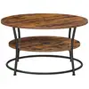 Image de Table basse buffet bas 2 niveaux, Marron Rustique LCT80BX
