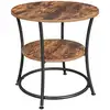 Image de Table d'appoint ronde industriel, Marron + Rustique LET56BX
