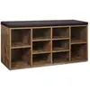 Image de Banc à chaussures 10 compartiments, Marron + Rustique LHS10BX