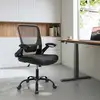 Image de Chaise de bureau avec accoudoirs rabattables, Noir OBN37BK