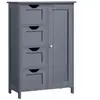 Image de Meuble de Salle de Bain sur Pied,, Gris / 4 Tiroirs (30P x 55L x 82H cm) LHC41GY