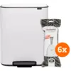 Image de Brabantia Bo Poubelle à Pédale 60 Litres White + Sacs Poubelle (120 pièces)