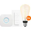 Image de Philips Hue Filament White Ambiance Edison XL Lot de 6 Kit de Démarrage