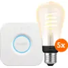 Image de Philips Hue Filament White Ambiance Edison Lot de 5 + Bridge