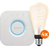 Image de Philips Hue Filament White Ambiance Edison XL Lot de 4 + Bridge
