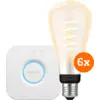 Image de Philips Hue Filament White Ambiance Edison XL Lot de 6 + Bridge