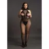 Image de Catsuit Net + kant Curvy zwart