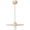 Image de Creative Cables Suspension En Bois Avec Câble Textile Et Abat-jour Ufo Avec Bulb