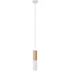 Image de Creative Cables Suspension Avec Câble Textile Et Double Abat-jour Tub-e14 En Bois Et Métal