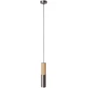 Image de Creative Cables Suspension Avec Câble Textile Et Double Abat-jour E14 En Bois Et Métal Sans Ampoule