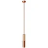 Image de Creative Cables Lampe Suspendue Avec Câble Textile Et Double Abat-jour Tubulaire E14 En Bois Et Métal